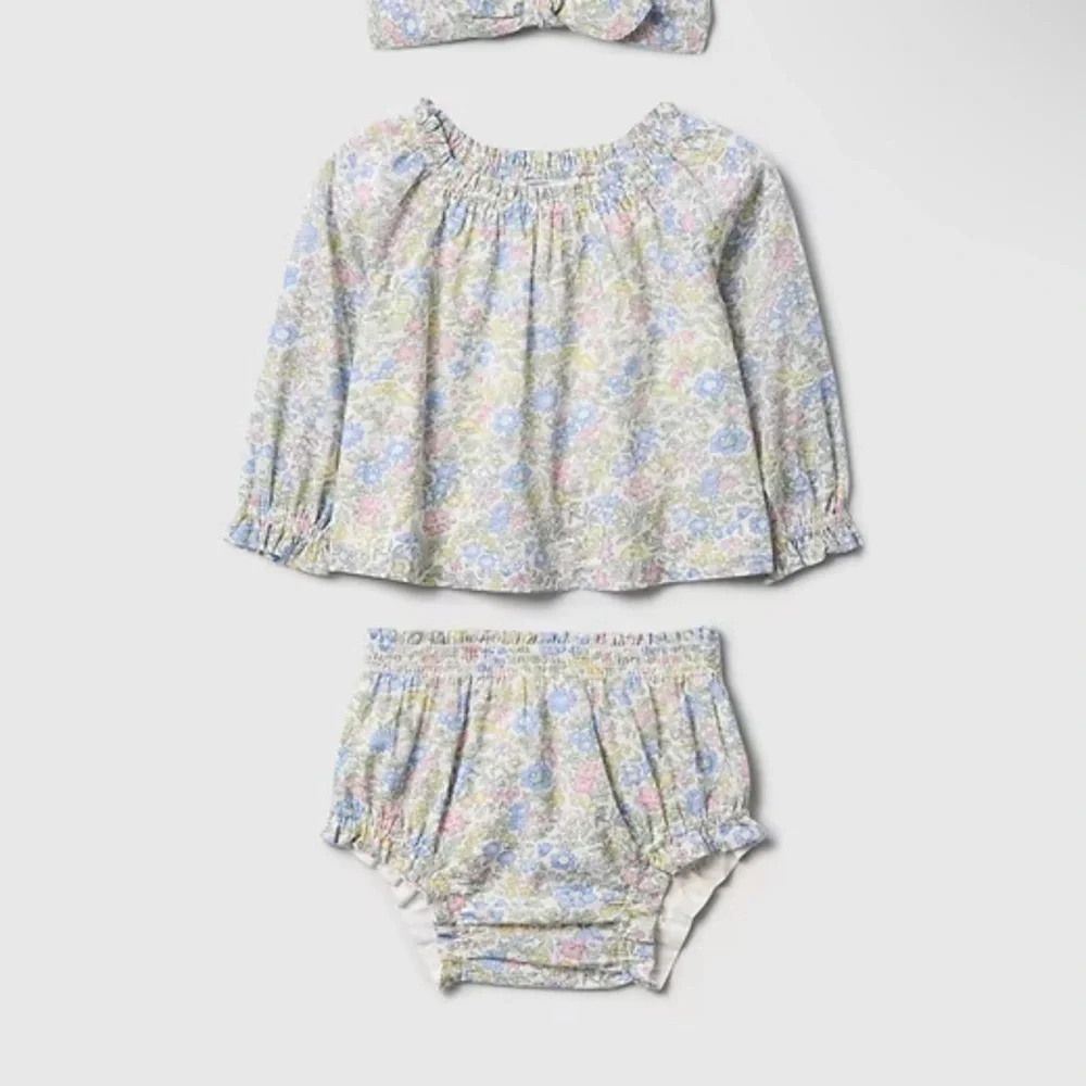 GAP Floral Kids Set in Blue and Pink